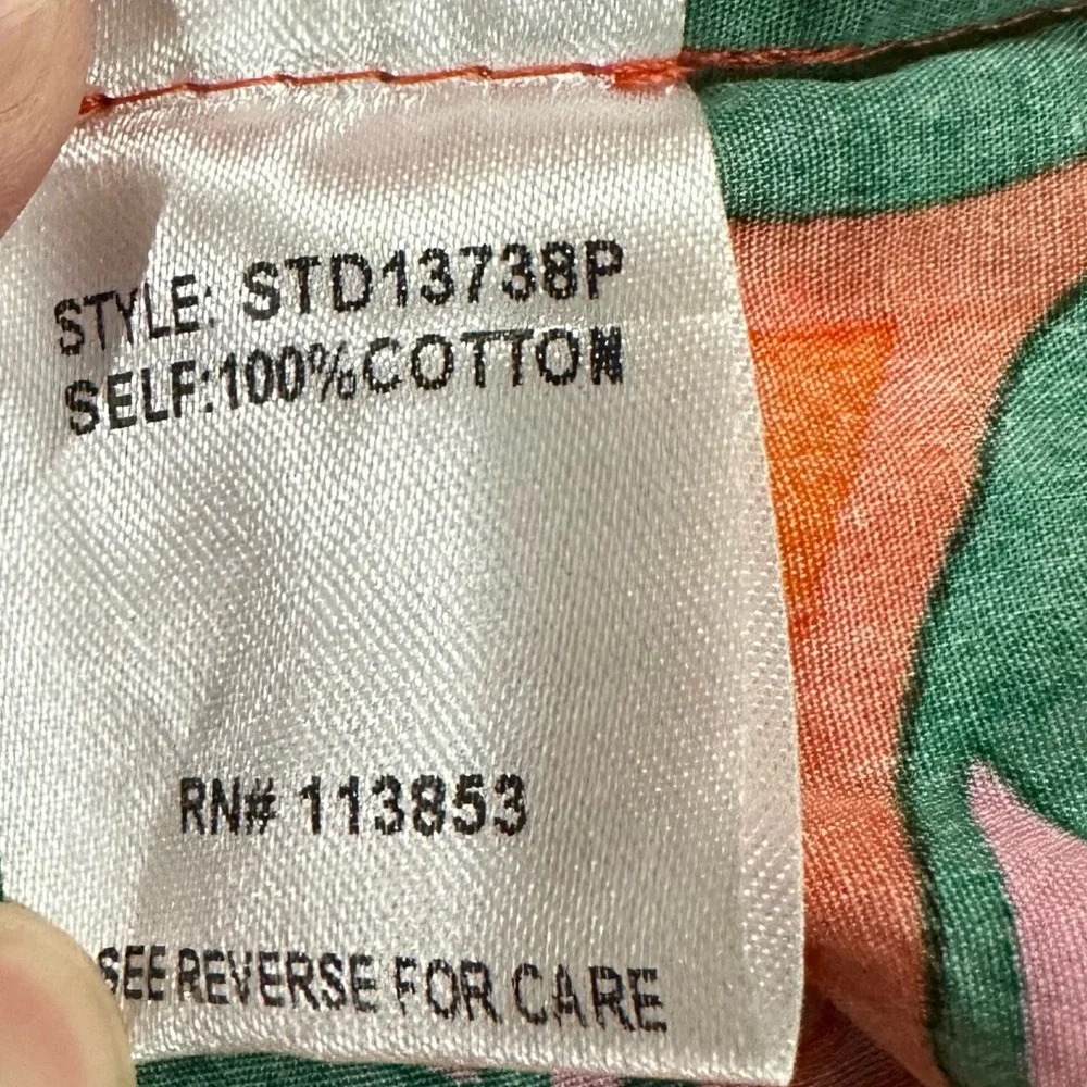 Sugarlips Idalia Floral Miller Split Neck Dress Size Small Cotton Tiered - Picture 5 of 7